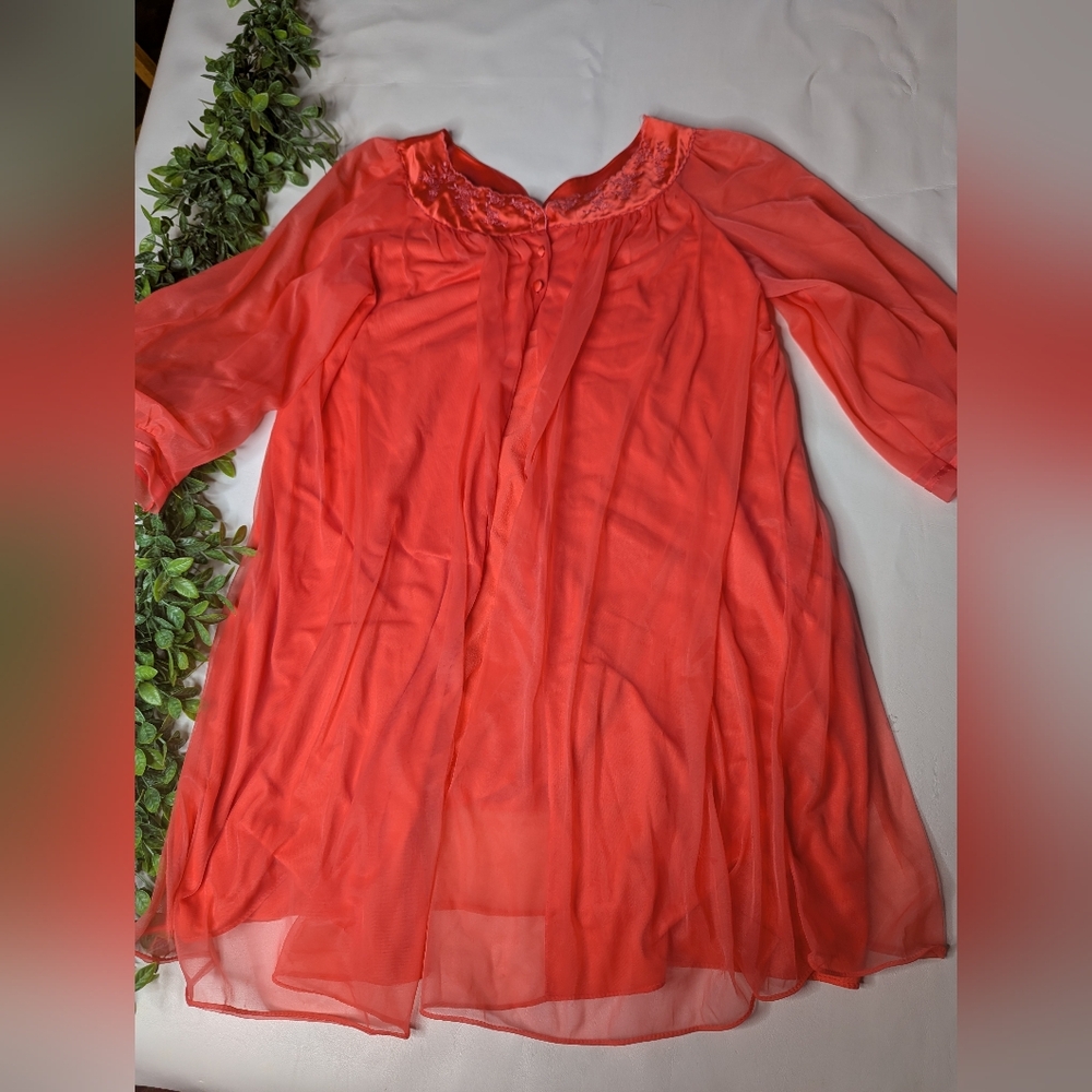 Vintage Gossard Artemis Chiffon Robe Sheer Overlay Size Large